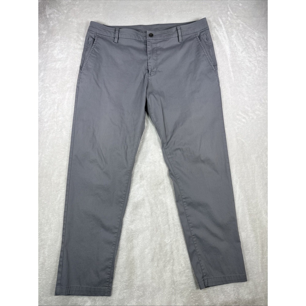 Bird Dog Pants Mens 36 X 30 Gray Chino Business Golf Straight Stretch Boom Stick